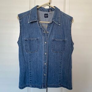 90’s vintage denim sleeveless blouse